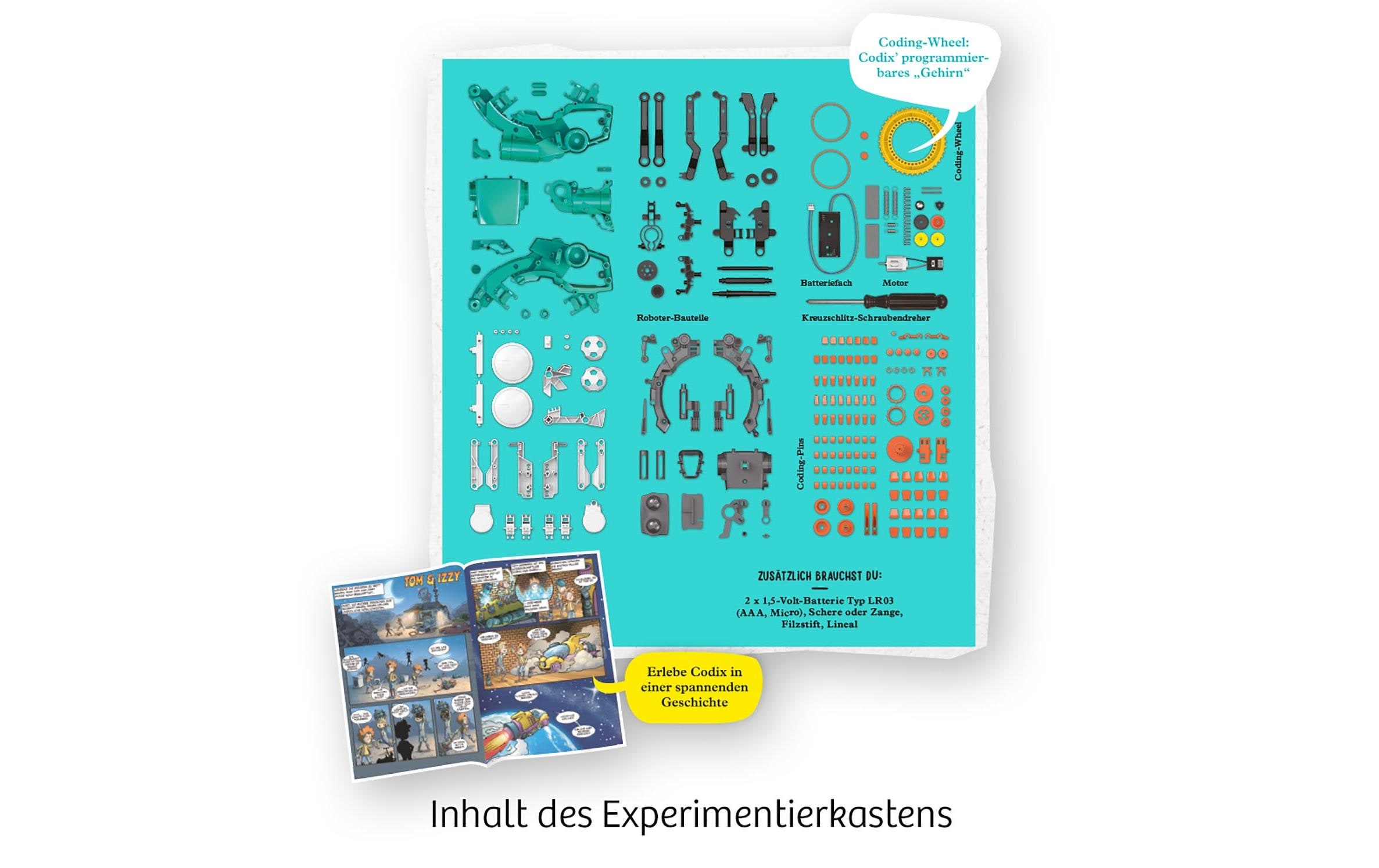 Kosmos Experimentierkasten Codix – Dein mechanischer Coding-Roboter