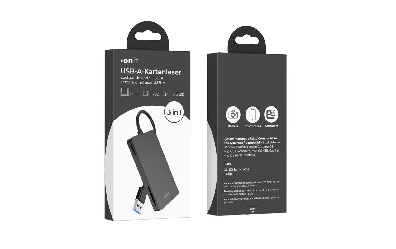 onit Card Reader Extern USB-A 3-in-1