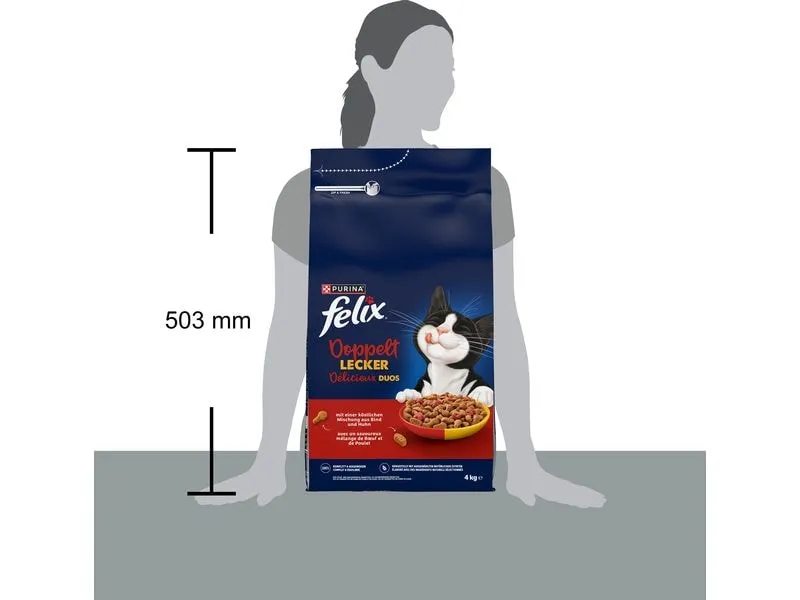 Felix Trockenfutter Doppelt Lecker Adult Fleisch 4 kg