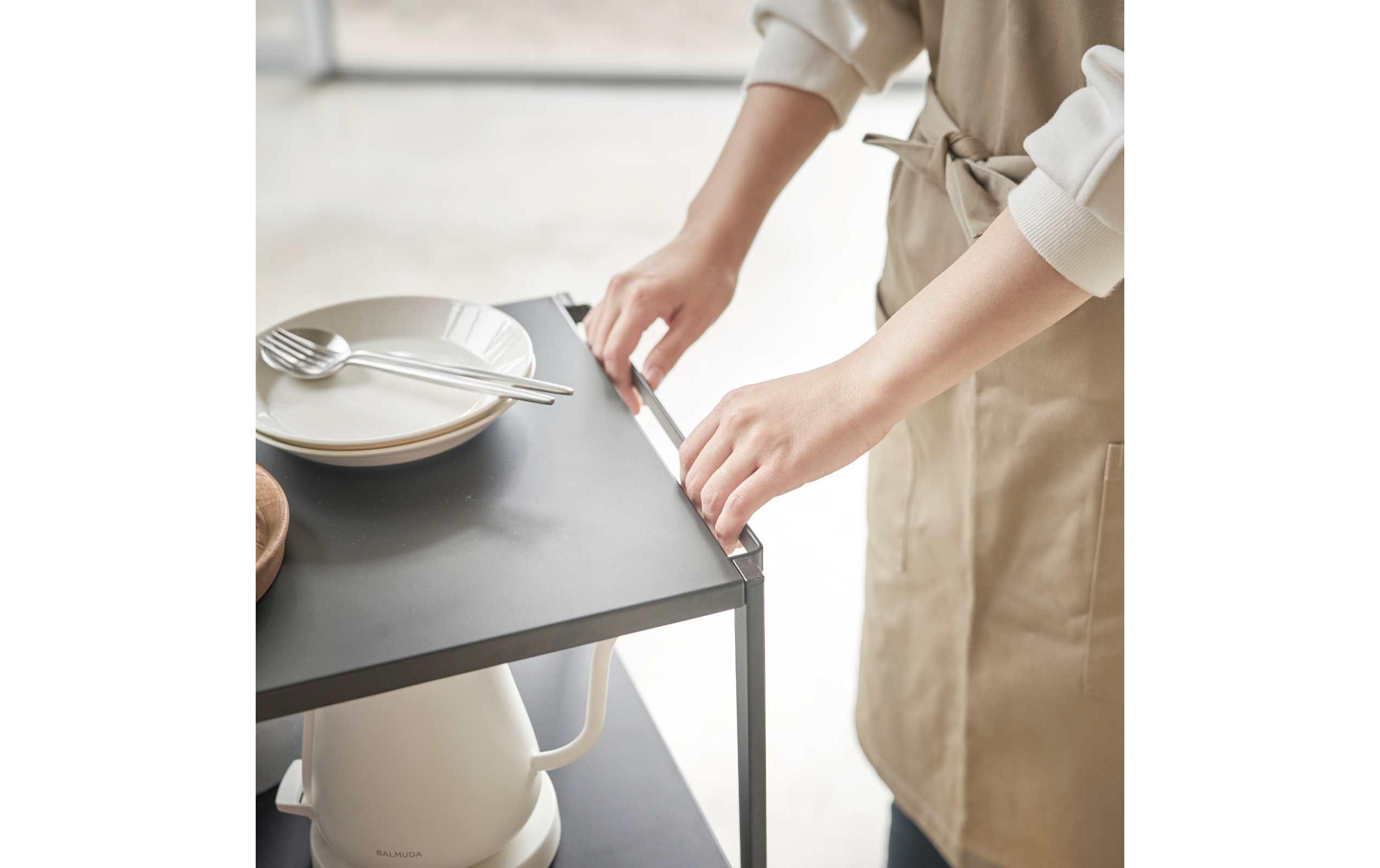 Yamazaki Küchenwagen Tower 49 x 81.5 x 38 cm, Schwarz