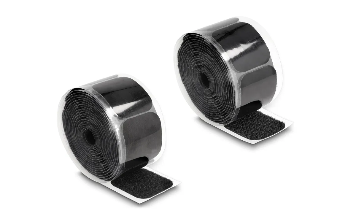 Delock Klettpad auf Rolle selbstklebend Schwarz, 5 m Delock Klettpad auf Rolle selbstklebend Schwarz, 5 m