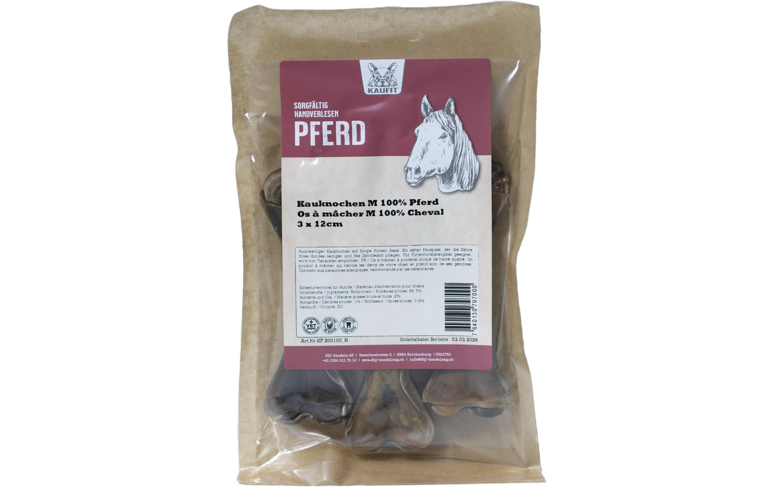 Kaufit Kauknochen Pferd, 12 cm, 165 g, 3 Stück Kaufit Kauknochen Pferd, 12 cm, 165 g, 3 Stück