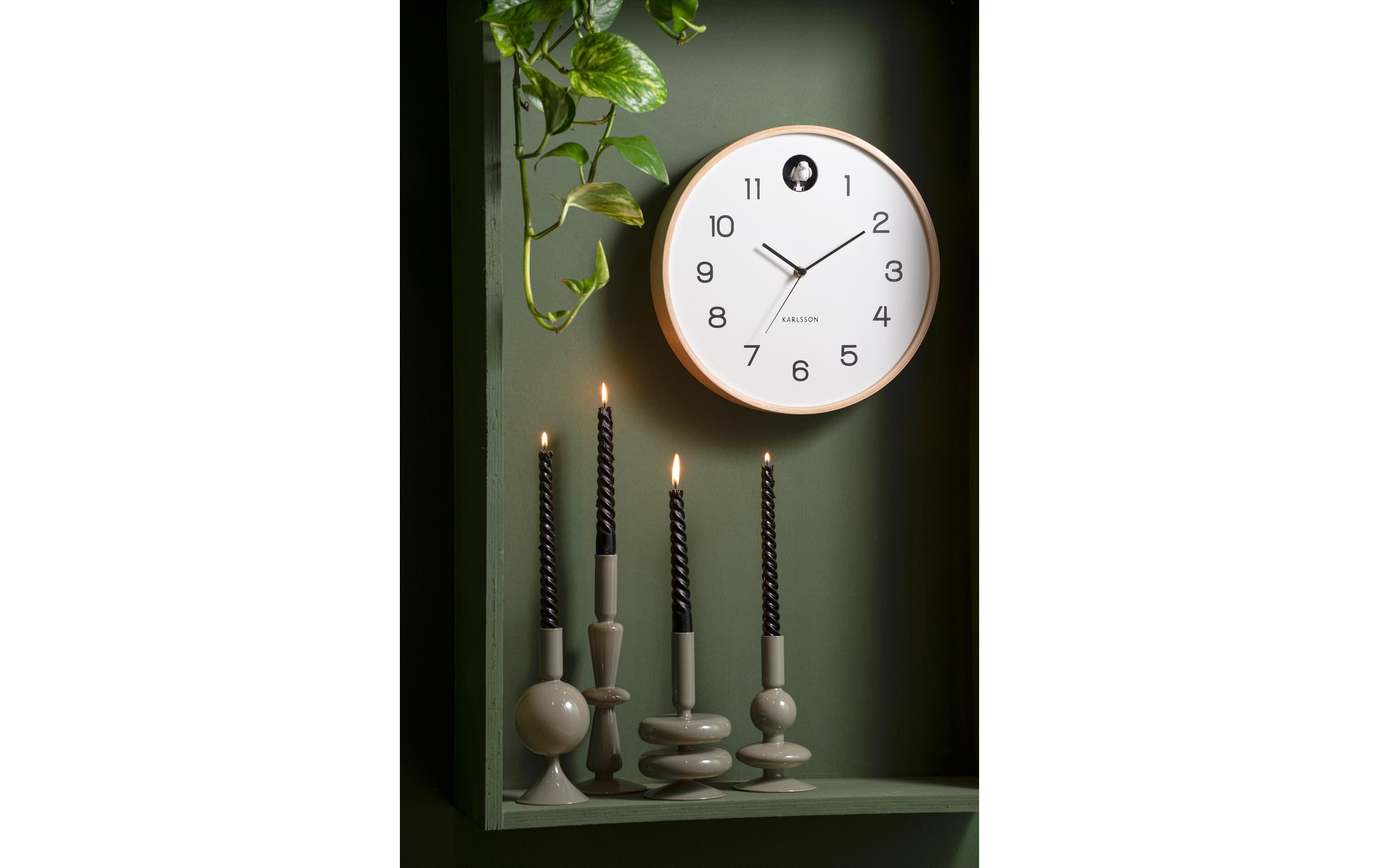 KARLSSON Wanduhr Natural Cuckoo 31.5 cm, Weiss