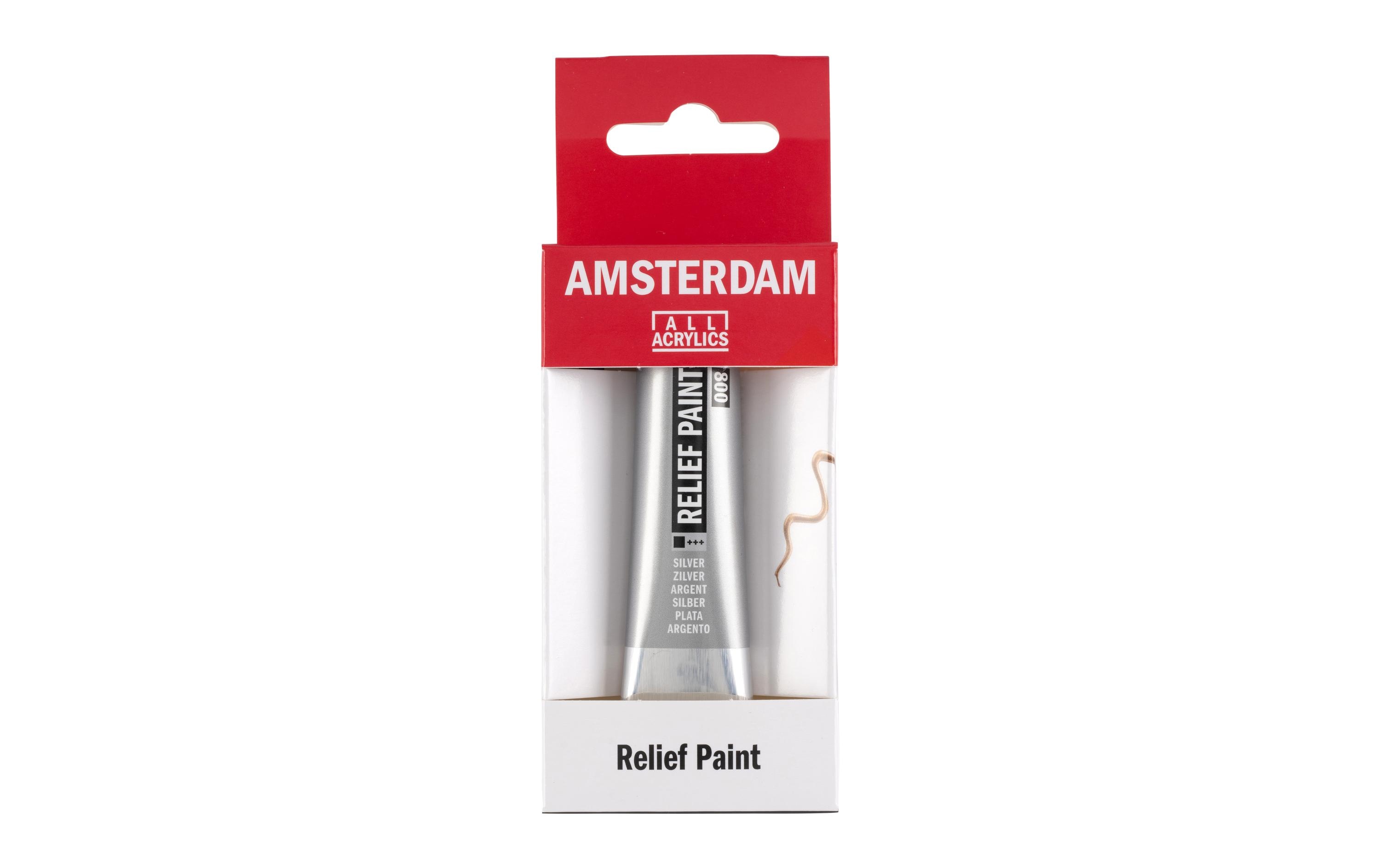 Amsterdam Acrylfarbe Reliefpaint 800 Silber deckend, 20 ml Amsterdam Acrylfarbe Reliefpaint 800 Silber deckend, 20 ml