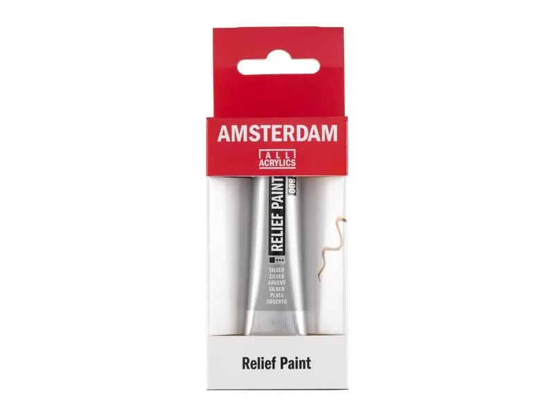 Amsterdam Acrylfarbe Reliefpaint 800 Silber deckend, 20 ml Amsterdam Acrylfarbe Reliefpaint 800 Silber deckend, 20 ml