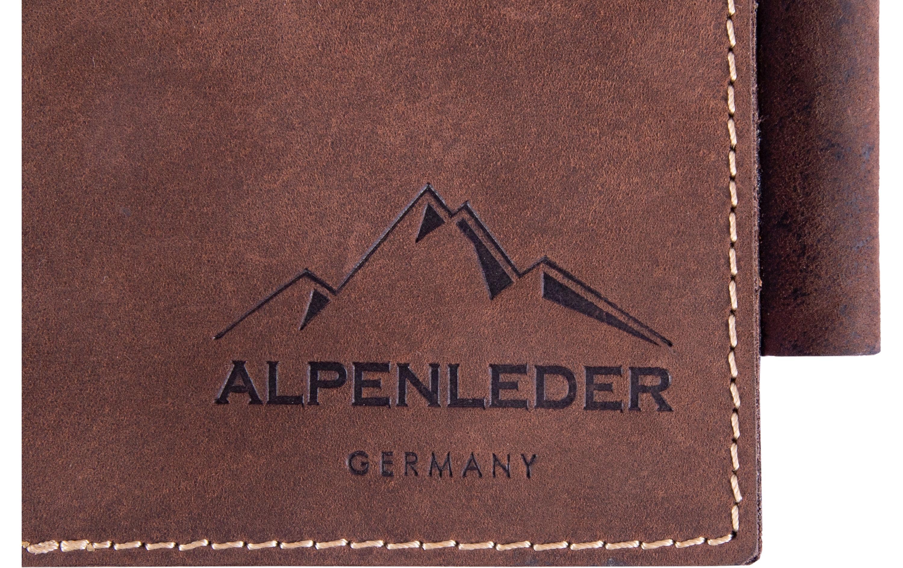 Alpenleder Notizbuch Goethe A6, liniert, Büffelleder braun