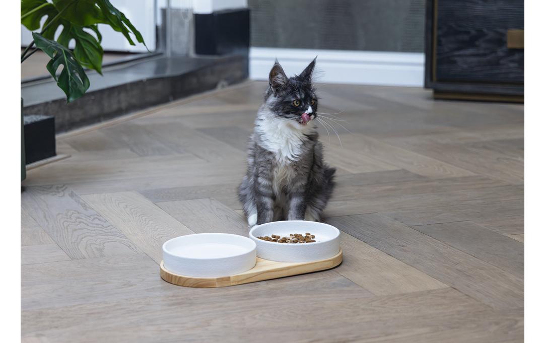 Designed by Lotte Kera Dinnerset Katze Lojs 34 × 17, 3 × 5.5 cm, weiss