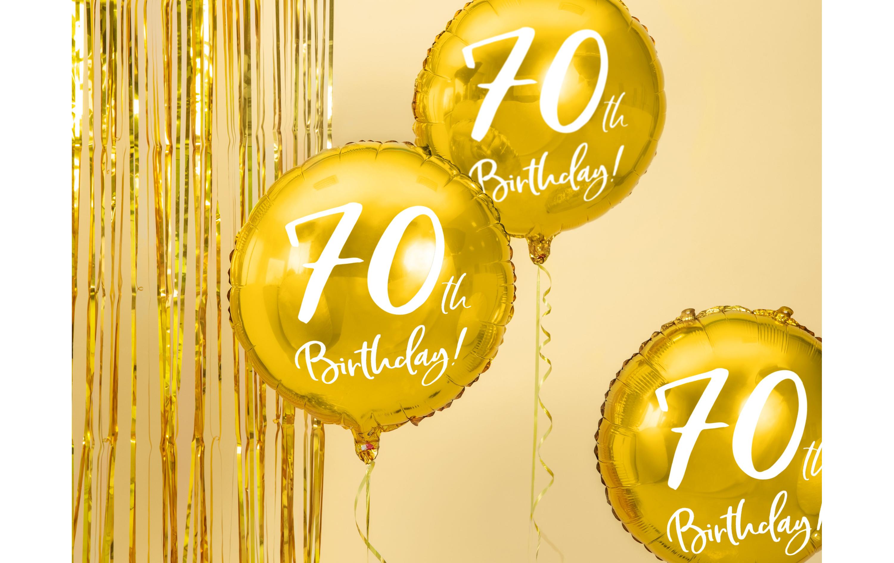 Partydeco Folienballon 70th Birthday Gold/Weiss