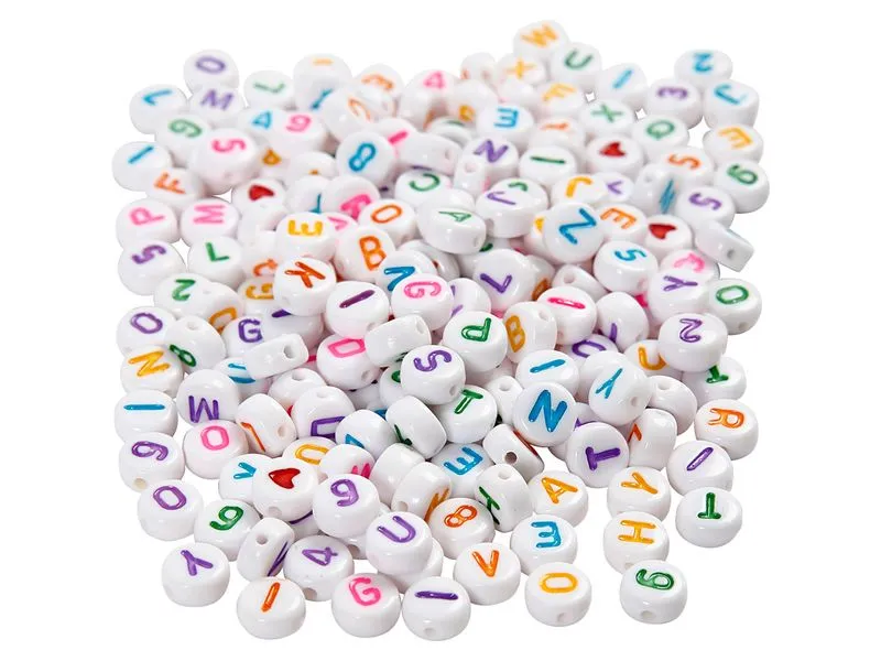 Creativ Company Buchstabenperlen Kunststoff Weiss 7 mm 1500 Stk Creativ Company Buchstabenperlen Kunststoff Weiss 7 mm 1500 Stk