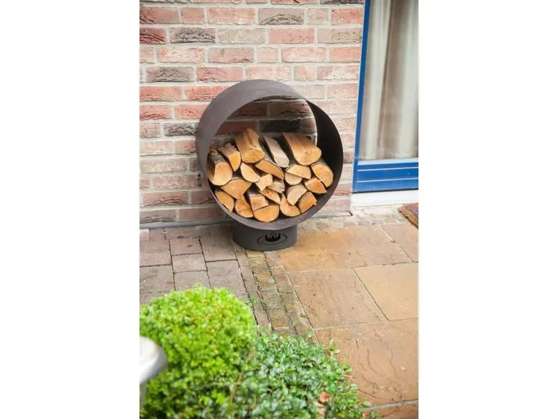 Esschert Design Holzregal Rund, Stahl Esschert Design Holzregal Rund, Stahl