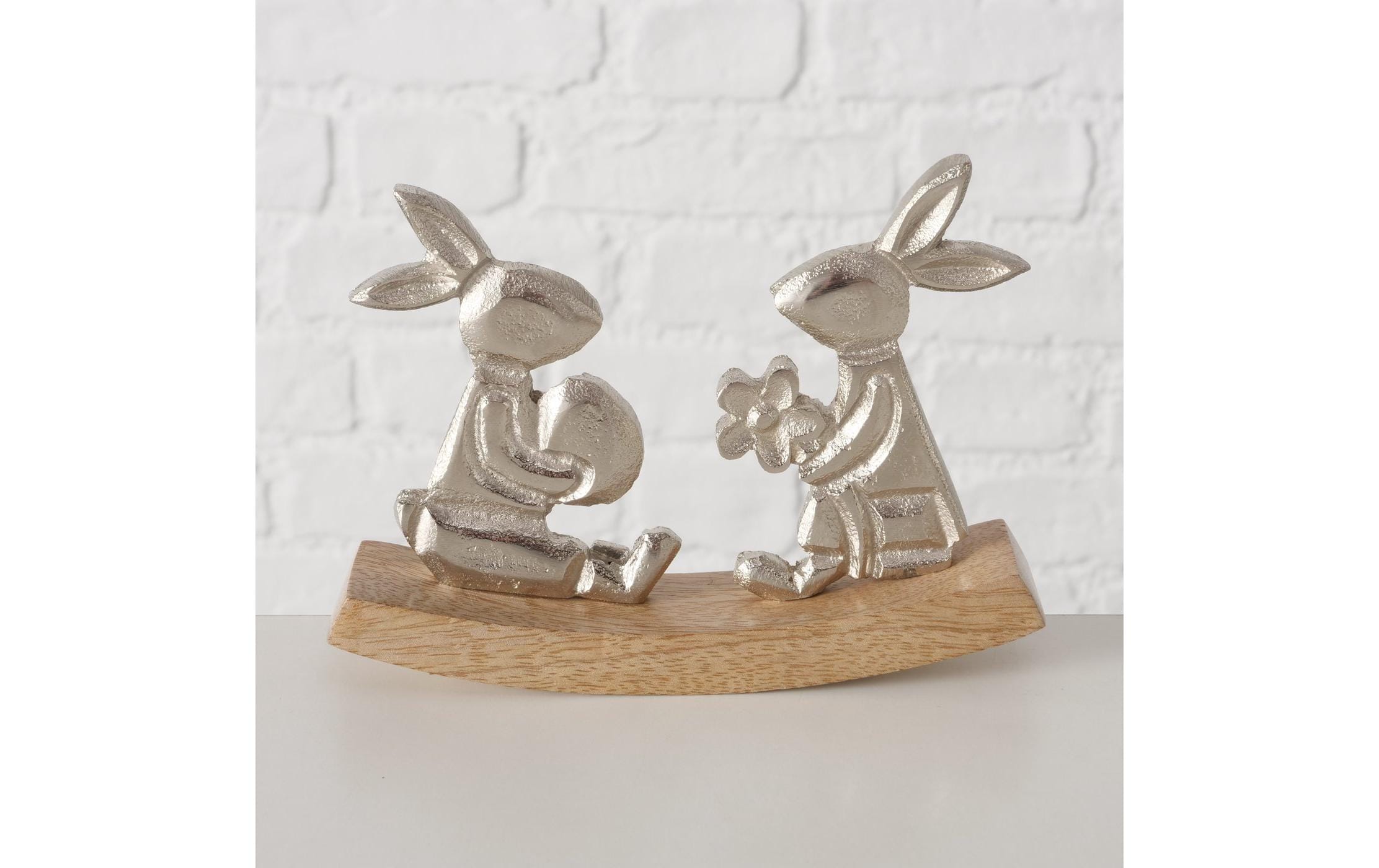 Boltze Aufsteller Hasenpaar Hoppeline Silber