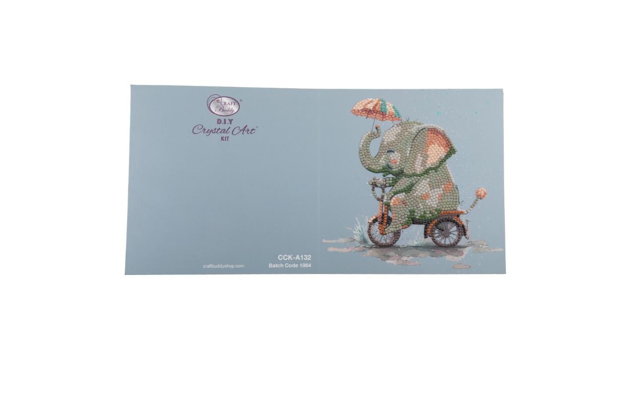 CRAFT Buddy Bastelset Crystal Art Card Elefant