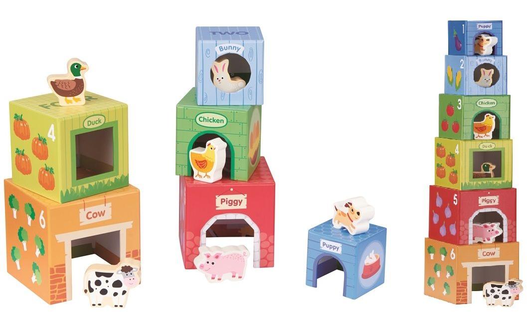 Spielba Holzspielwaren Stapelspielzeug mit Holztieren Spielba Holzspielwaren Stapelspielzeug mit Holztieren