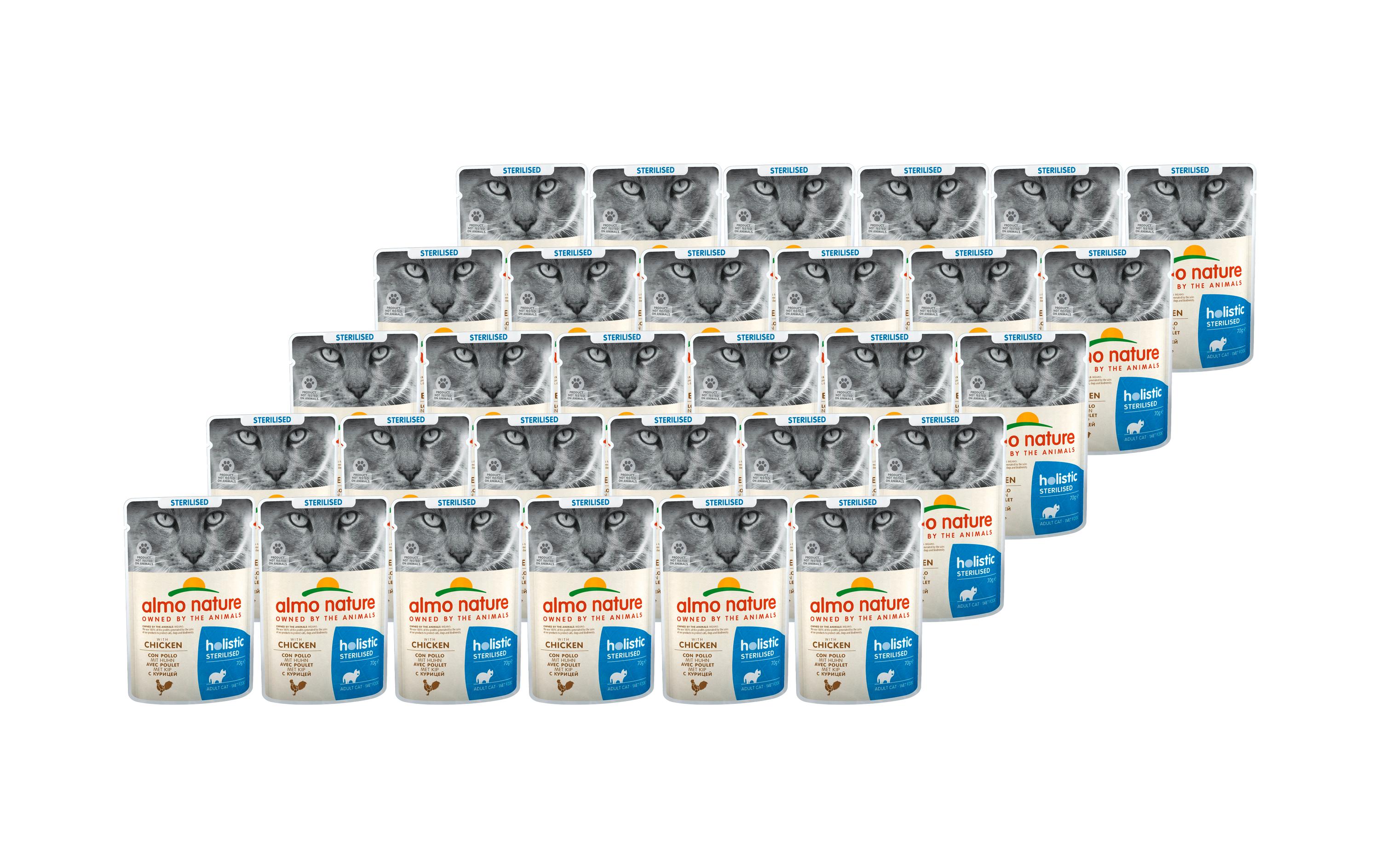 Almo Nature Nassfutter Holistic Sterilised mit Huhn, 30 x 70 g Almo Nature Nassfutter Holistic Sterilised mit Huhn, 30 x 70 g