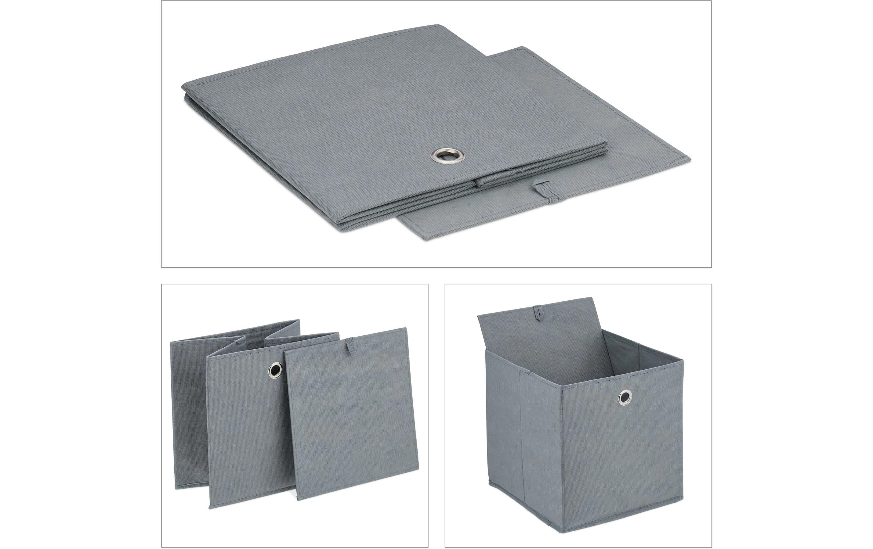 relaxdays Aufbewahrungsbox 4er Set Grau