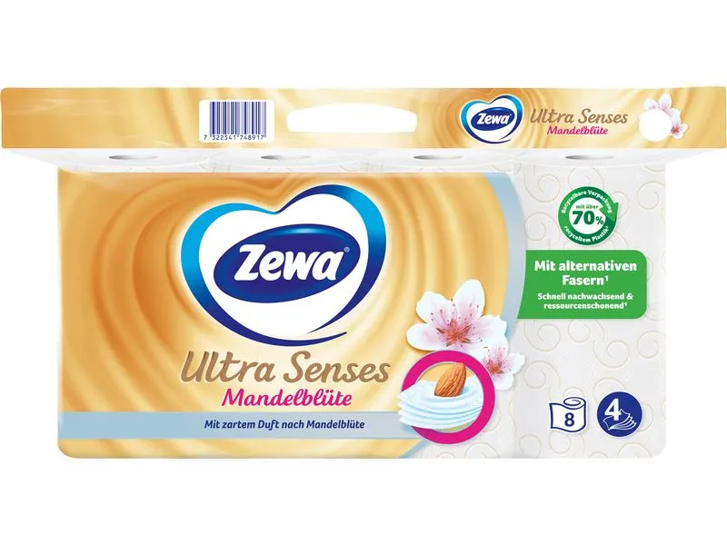 Zewa Toilettenpapier Ultra Senses Mandelmilch 8 Rollen Zewa Toilettenpapier Ultra Senses Mandelmilch 8 Rollen