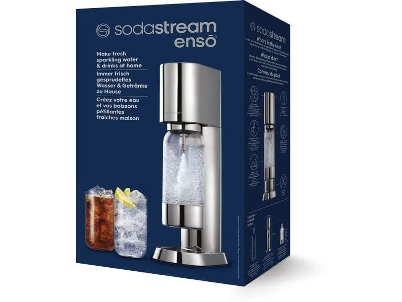 Sodastream Wassersprudler Enso mit Quickconnect und Flasche Silber Sodastream Wassersprudler Enso mit Quickconnect und Flasche Silber