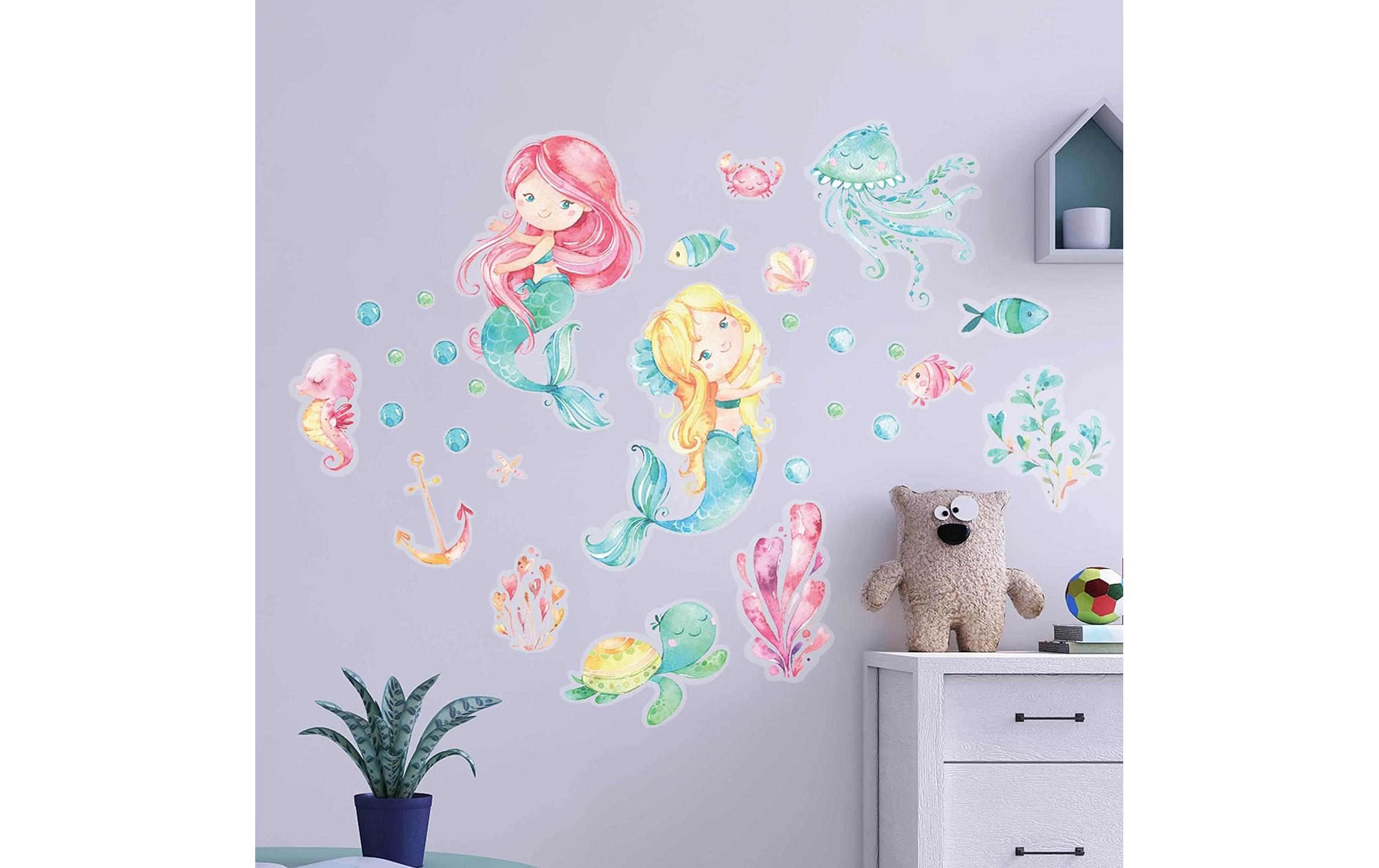 Papierdrachen Wandtattoo-Set Meerjungfrau