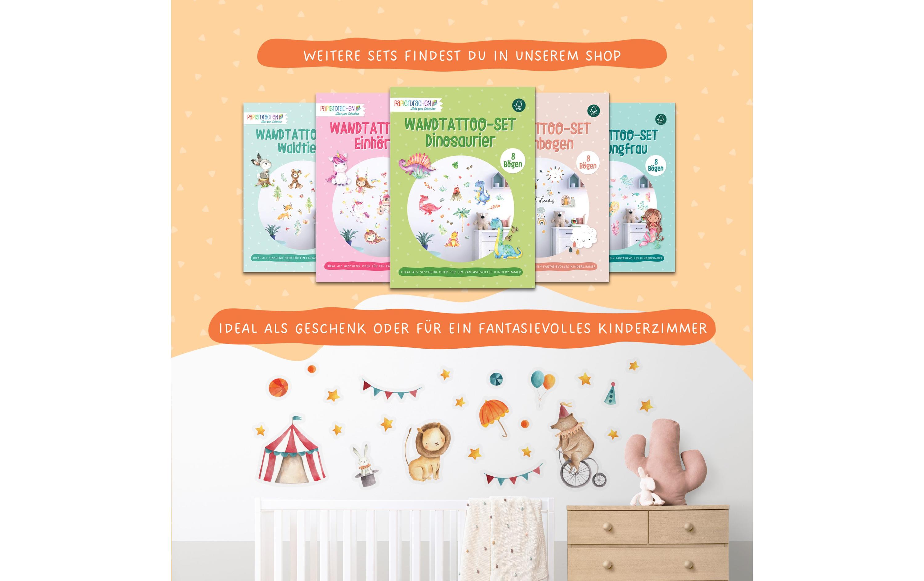 Papierdrachen Wandtattoo-Set Zirkus