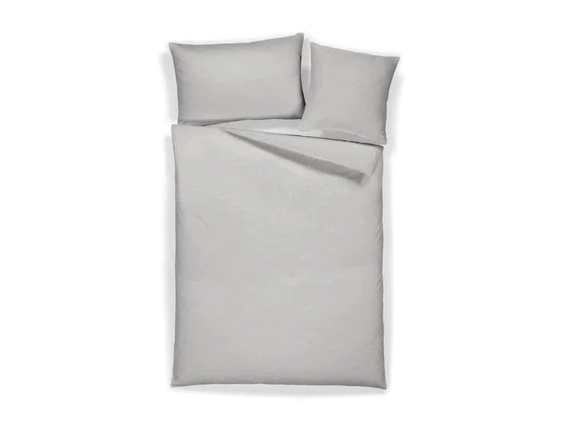 Home Fashion Duvetbezug Halbleinen uni grau 160 x 210 cm