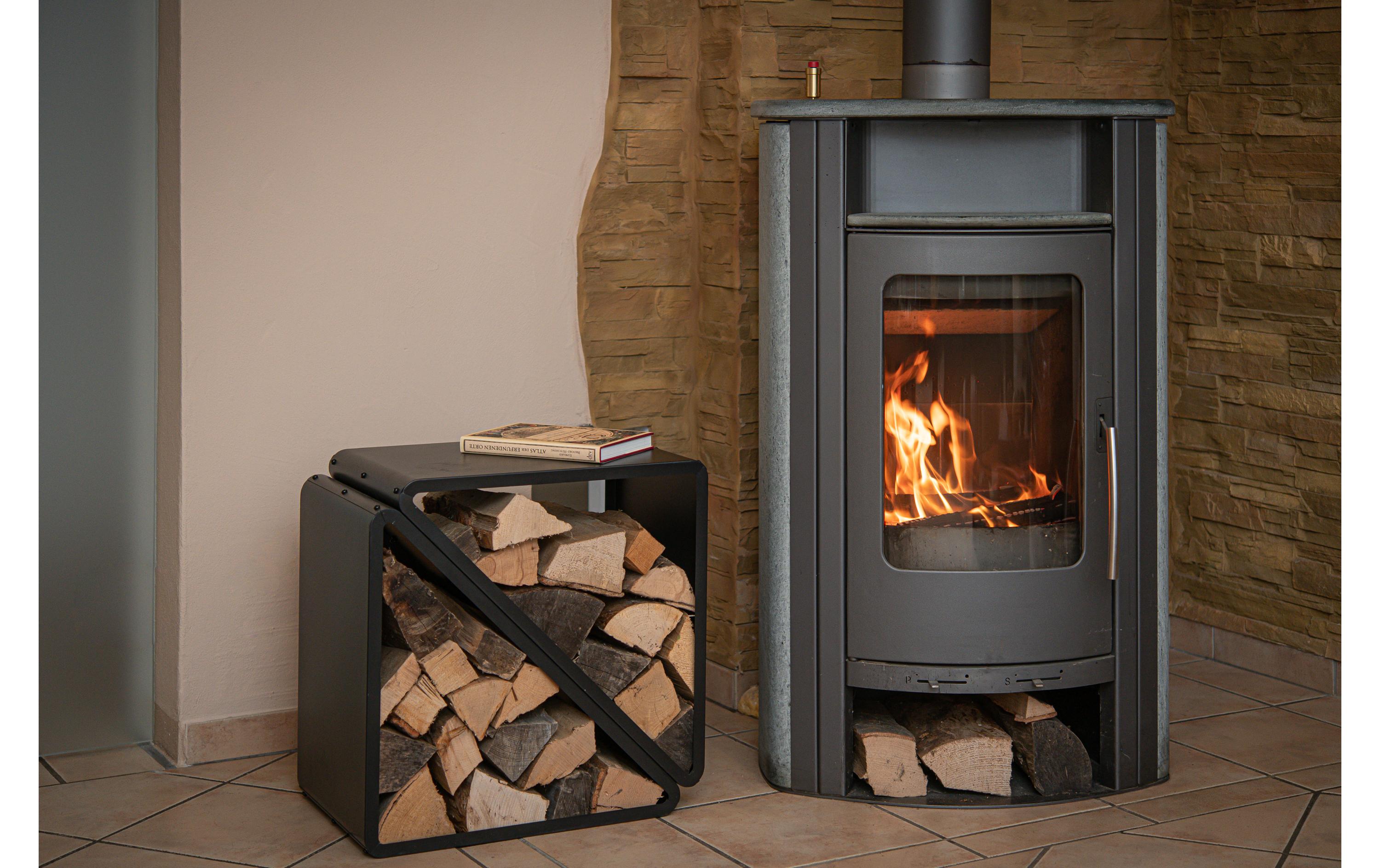 WESTMANN Kaminholzregal Kanto Stahl Schwarz 57 x 36 x 56 cm