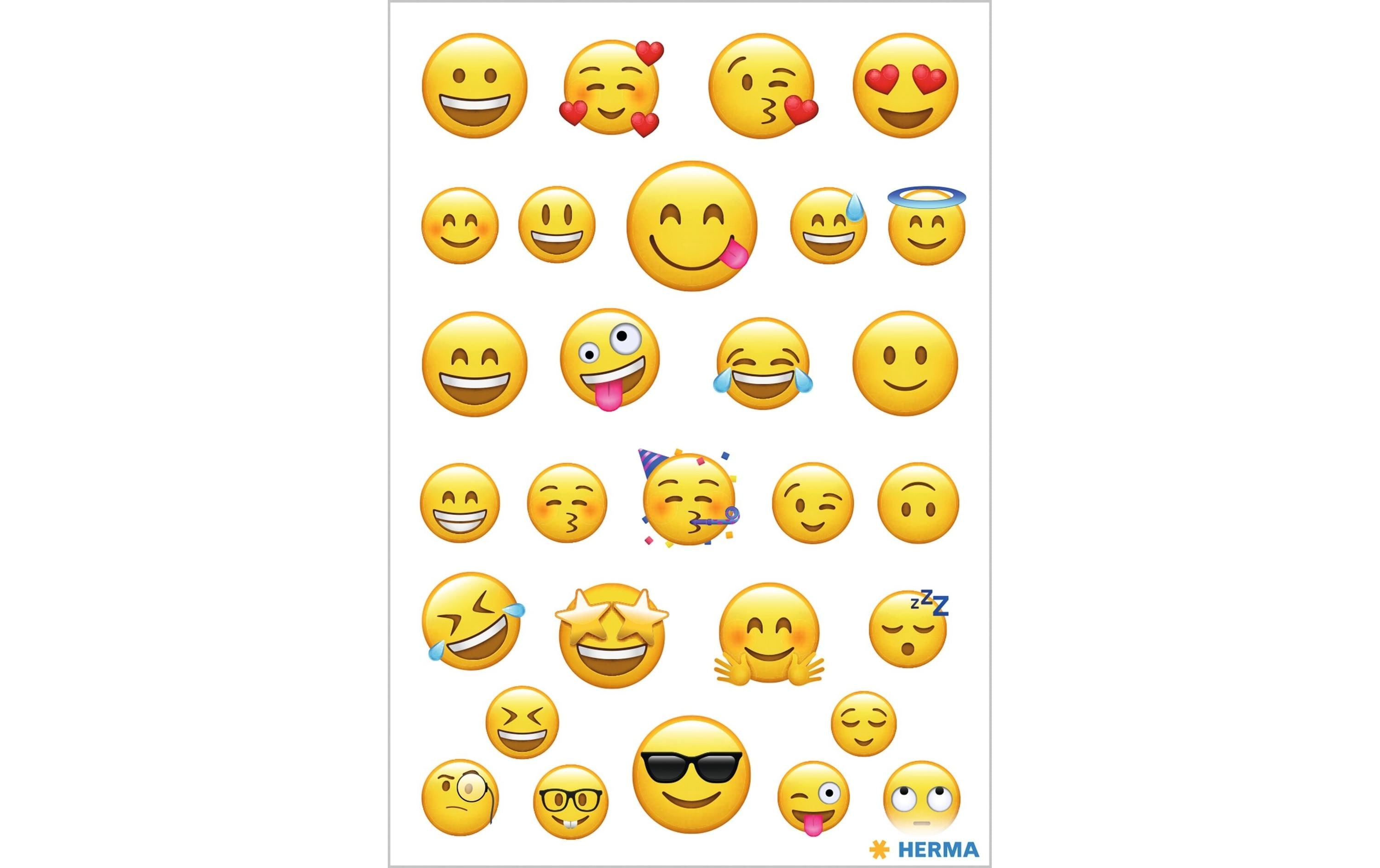 Herma Stickers Motivsticker Lovely Emojis 3 Blatt à 90 Sticker Mehrfarbig