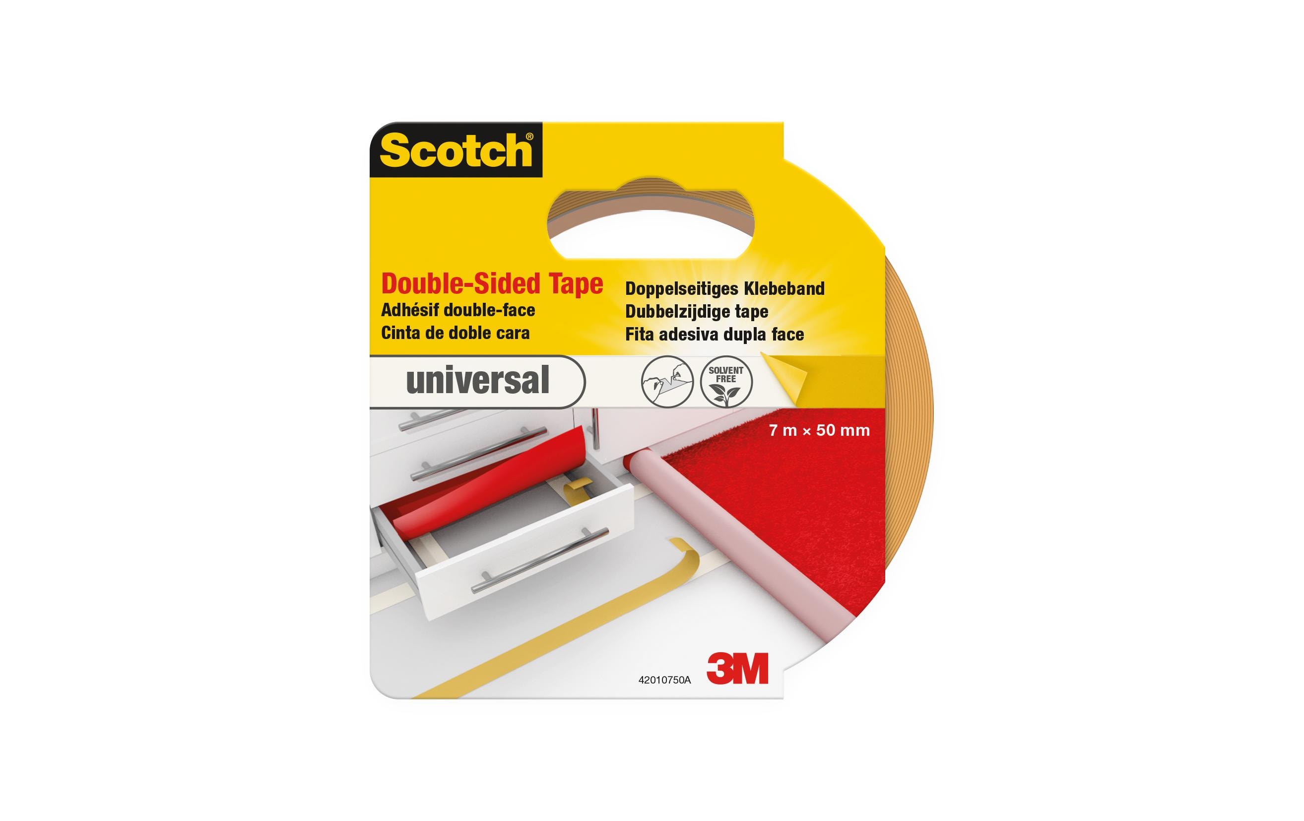 3M Scotch Teppich-Klebeband universal 50 mm x 7 m, Weiss