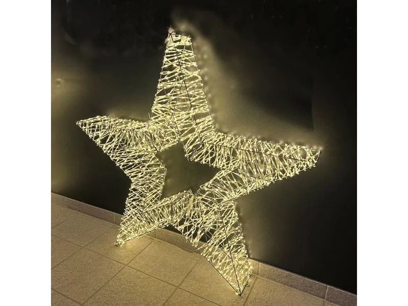 Dameco LED-Figur Stern, 2000 LEDs, 16 x 120 cm, Silber Dameco LED-Figur Stern, 2000 LEDs, 16 x 120 cm, Silber