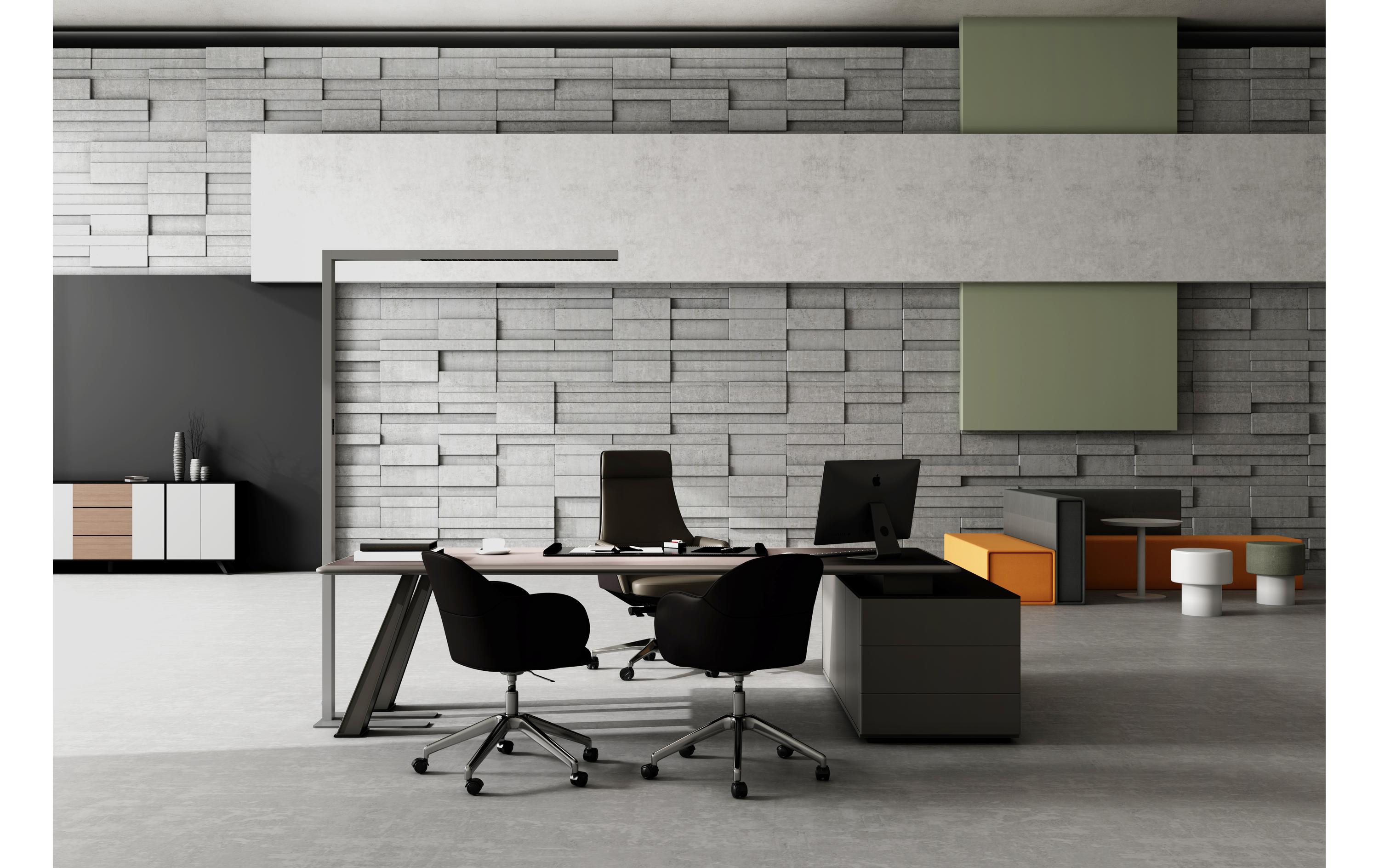 Hybriqs Bürostehleuchte Hybrid Light Four HCL, Silber