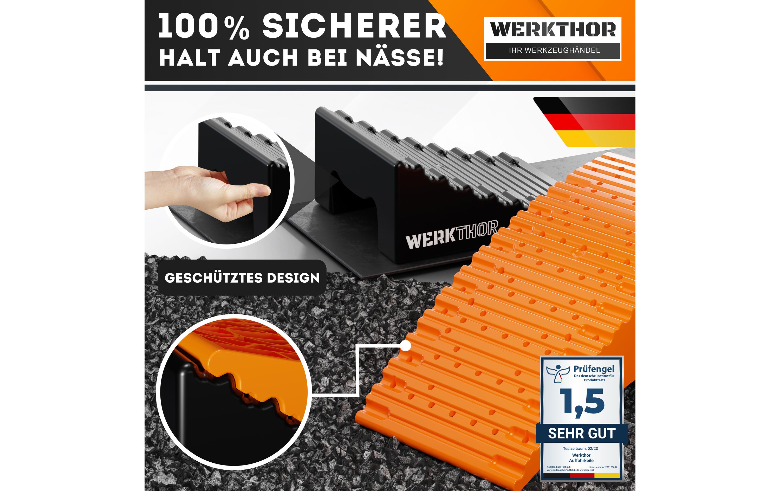 Werkthor Stufenlose Auffahrkeile 2er Set, Orange