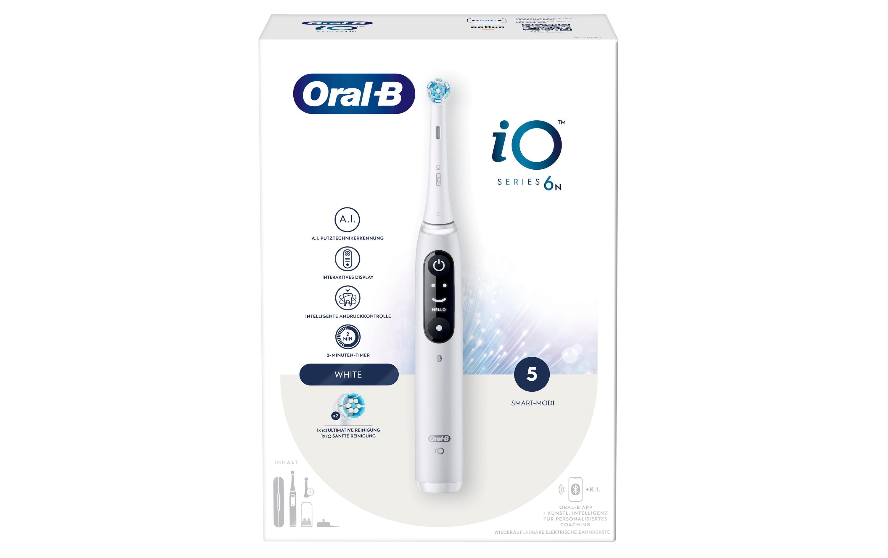 Oral-B Mikrovibrationszahnbürste iO Series 6, Weiss