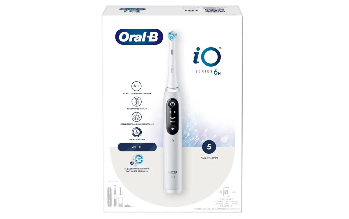 Oral-B Mikrovibrationszahnbürste iO Series 6, Weiss