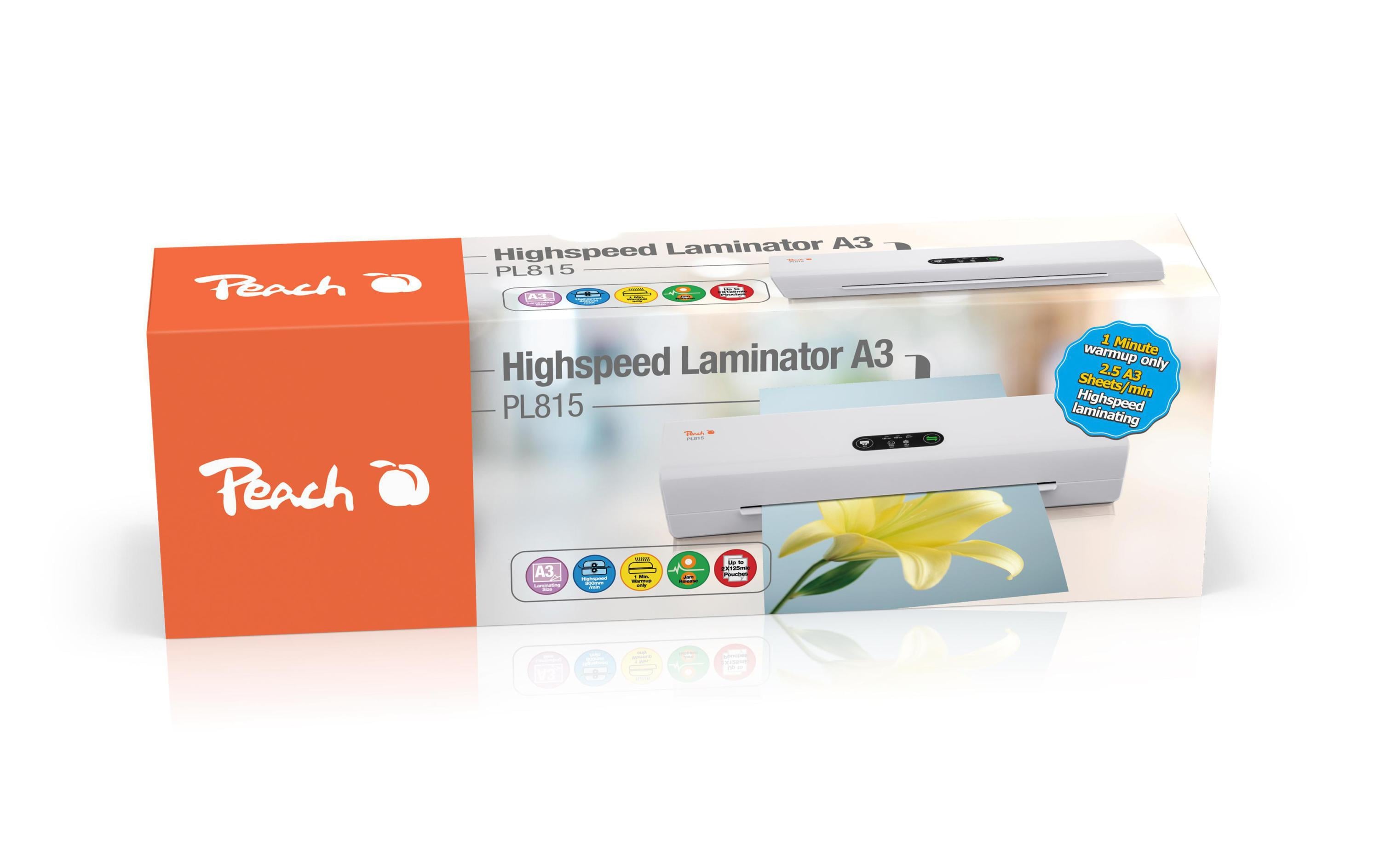 Peach Bürogeräte Laminiergerät PL815 2 x 125 Mikron
