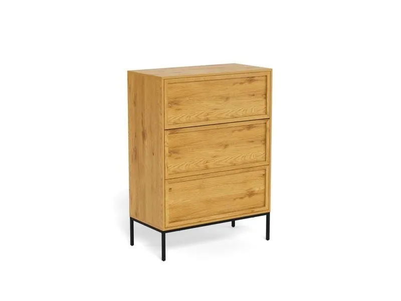AC Design Kommode Palmdale 80 x 40 x 110 cm, Eiche hell