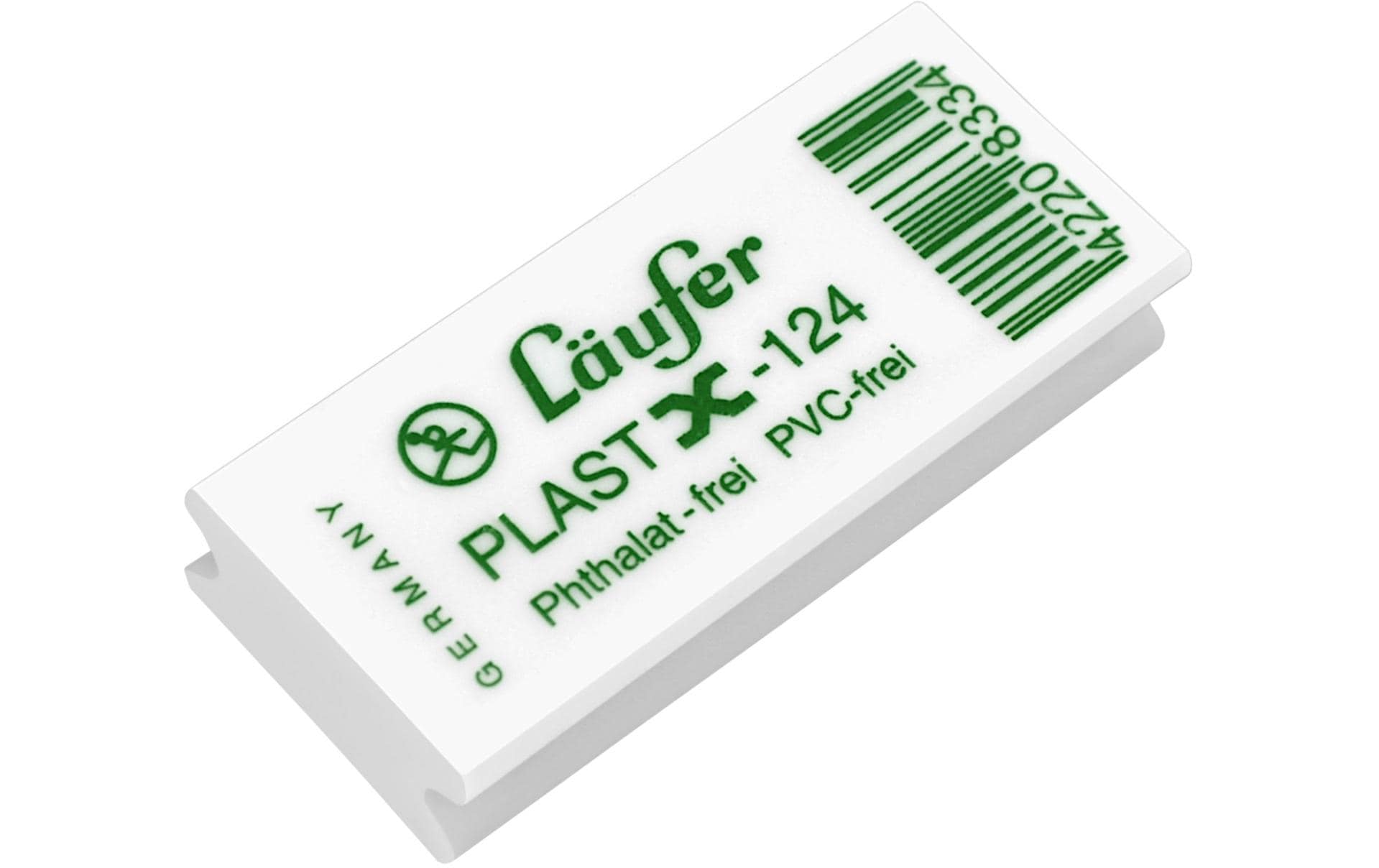 Läufer Radiergummi Plast X-124 46 x 20 x 9 mm, Weiss Läufer Radiergummi Plast X-124 46 x 20 x 9 mm, Weiss