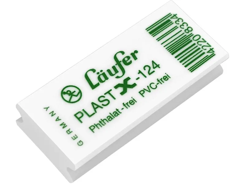 Läufer Radiergummi Plast X-124 46 x 20 x 9 mm, Weiss Läufer Radiergummi Plast X-124 46 x 20 x 9 mm, Weiss