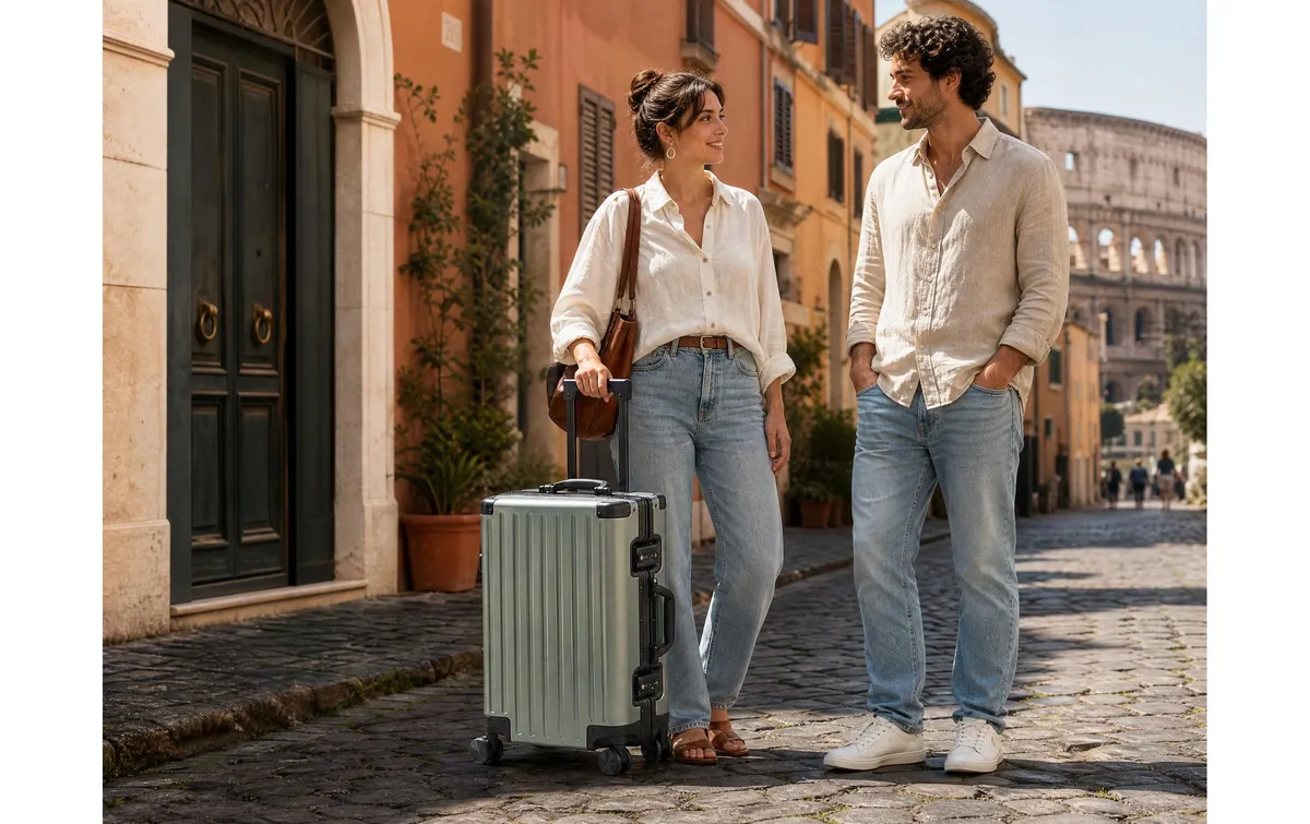 KOOR Reisekoffer Aluminium 37 L, Grau/Grün KOOR Reisekoffer Aluminium 37 L, Grau/Grün