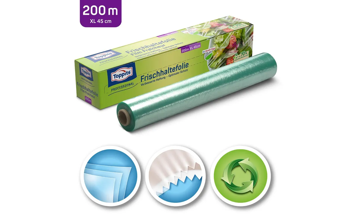 Toppits Frischhaltefolie XL 1 Stück, Transparent