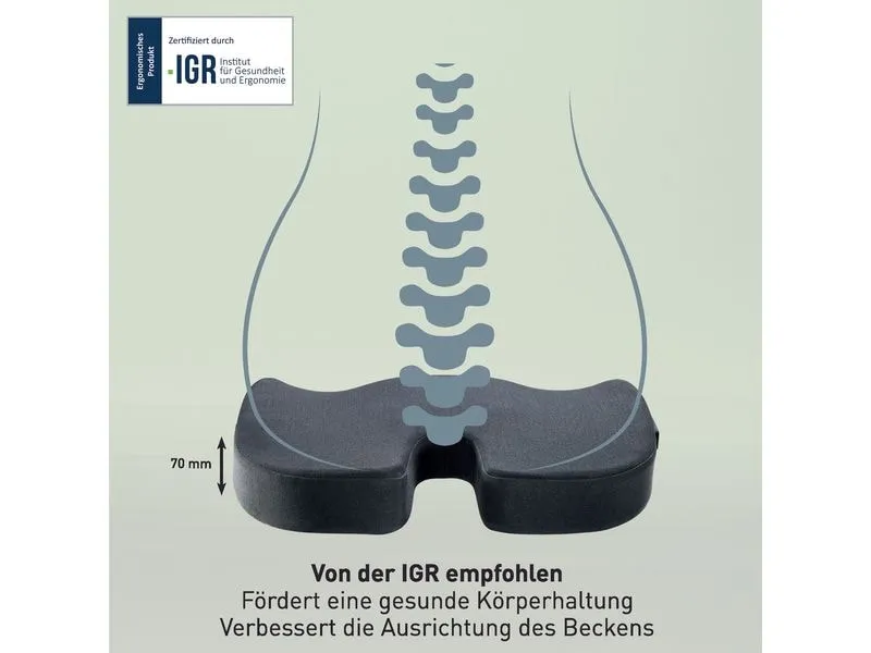 Leitz iComfi Beheizbares Ergo Sitzkissen Dunkelgrau