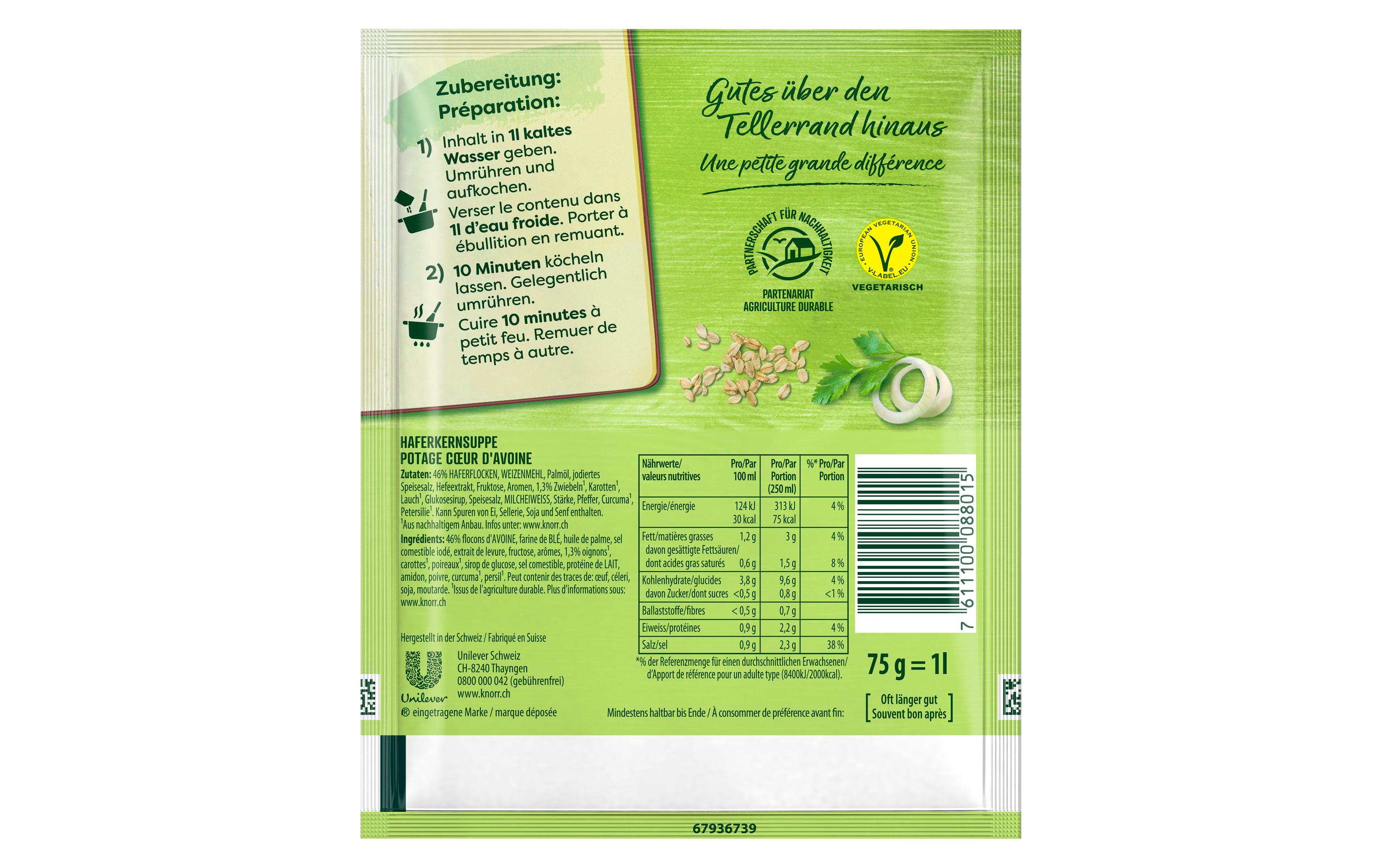 Knorr Haferkernsuppe 4 Portionen