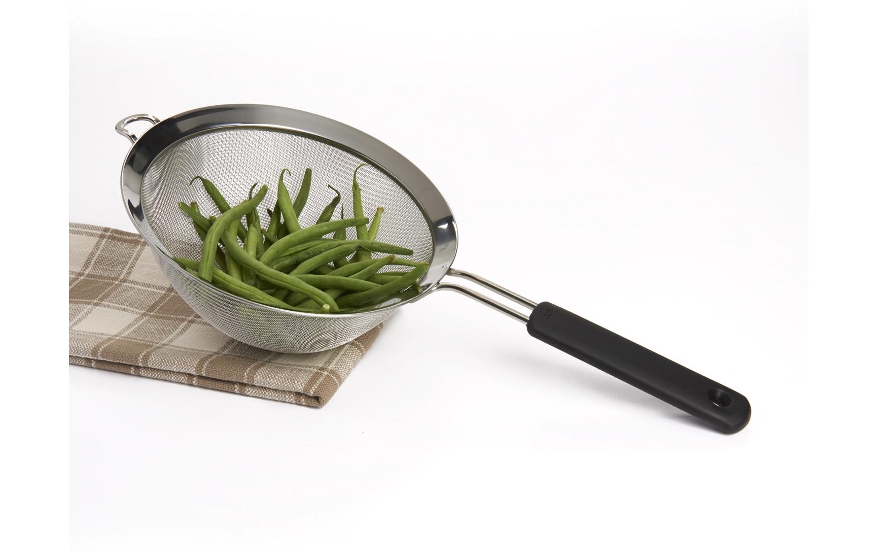 Oxo Good Grips Abtropfsieb 20 cm, Schwarz/Silber