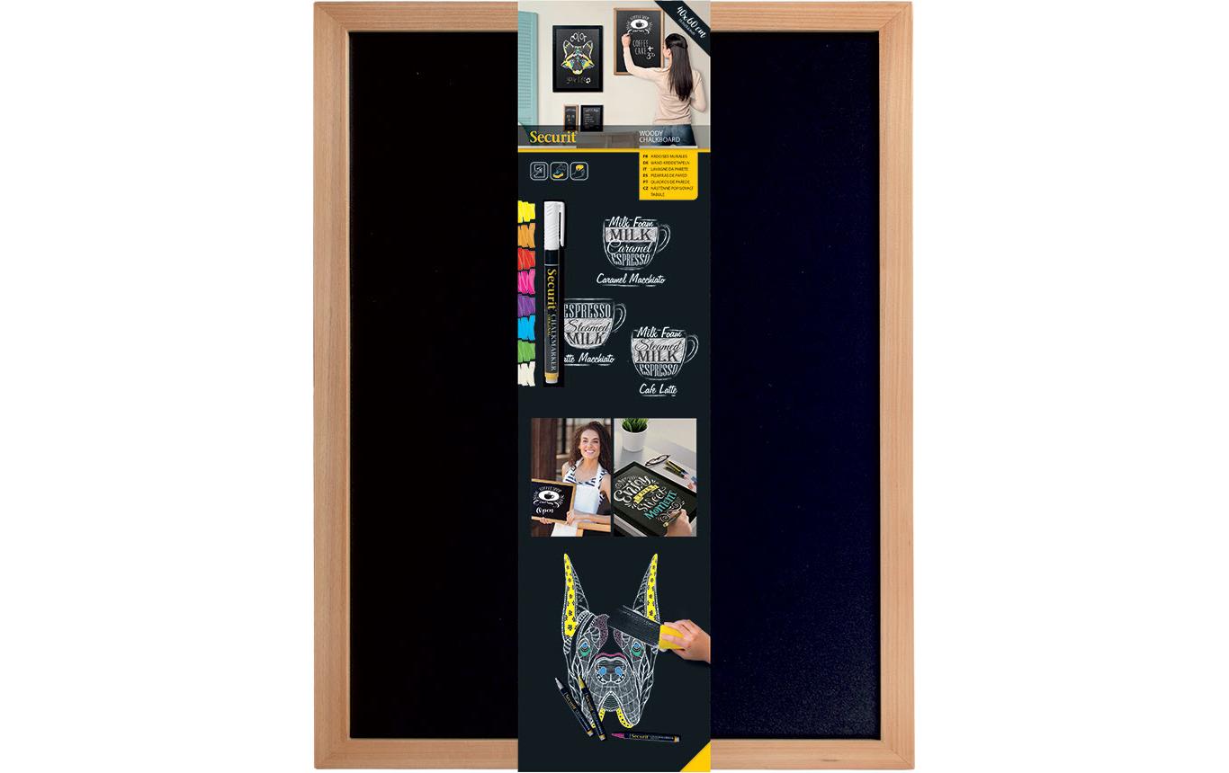 Securit Kreidetafel Woody 60 x 40 cm 3-teilig