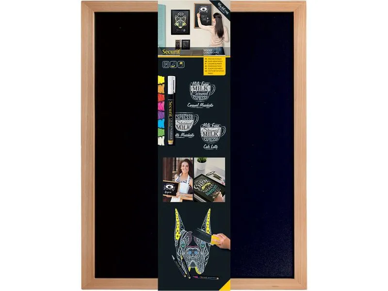 Securit Kreidetafel Woody 60 x 40 cm 3-teilig