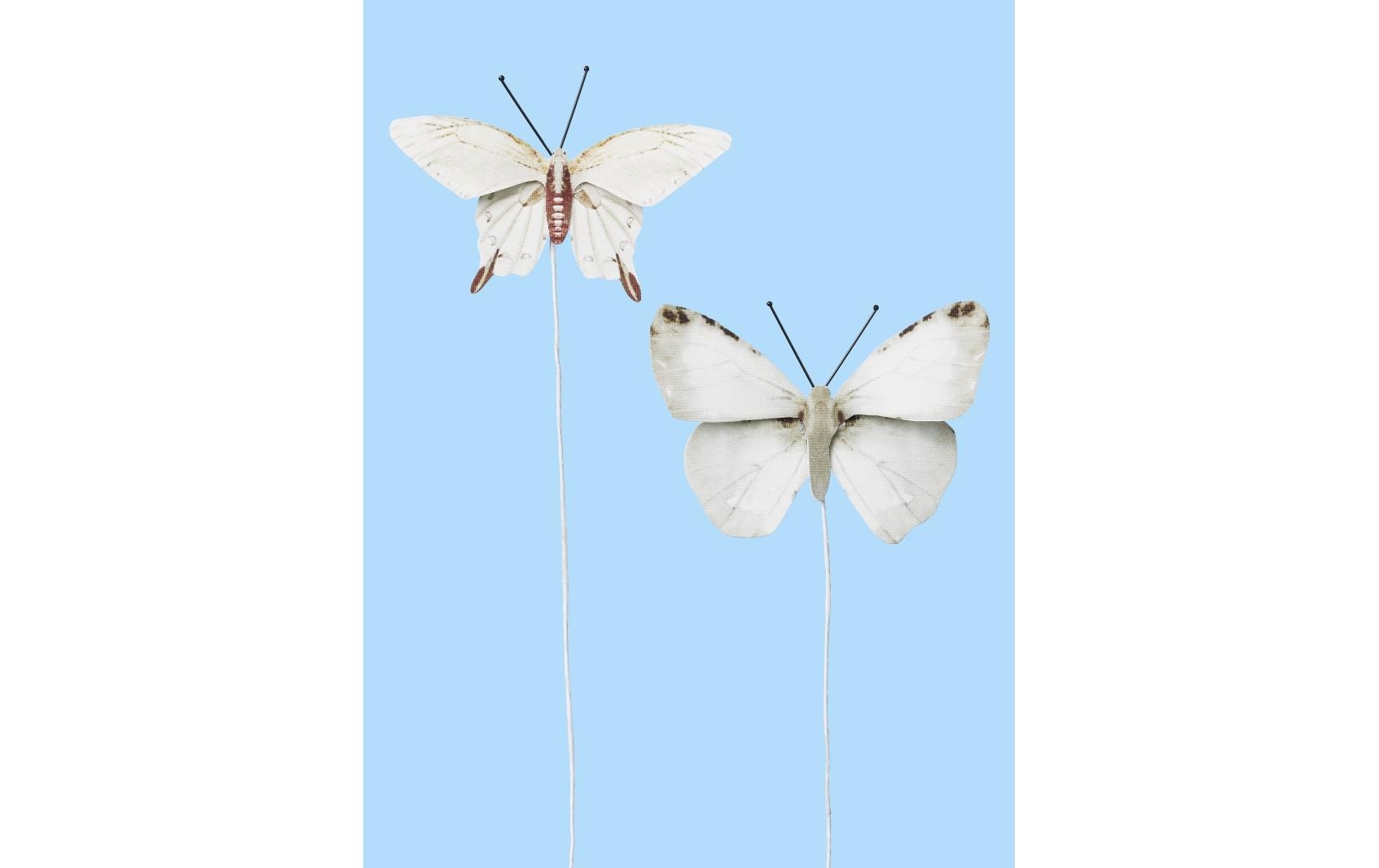 HobbyFun Streudeko Schmetterling Weiss, 2 Stück