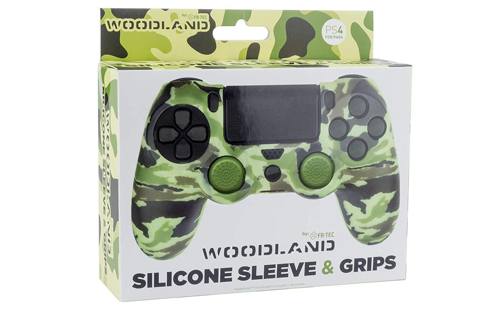 FR-TEC Schutzhülle PS4 Silicone Skin + Grips Camo Woodland