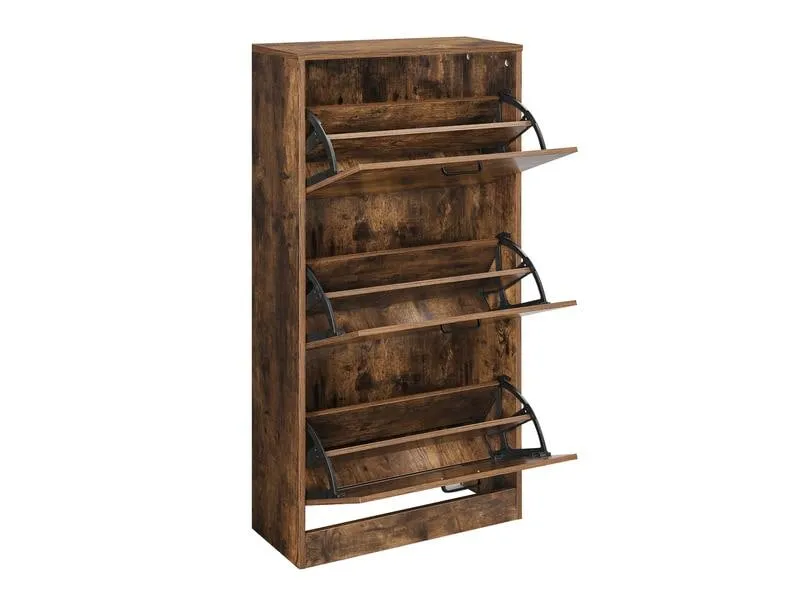 VASAGLE Schuhschrank mit 3 Klappen 60 x 120 cm, Braun VASAGLE Schuhschrank mit 3 Klappen 60 x 120 cm, Braun