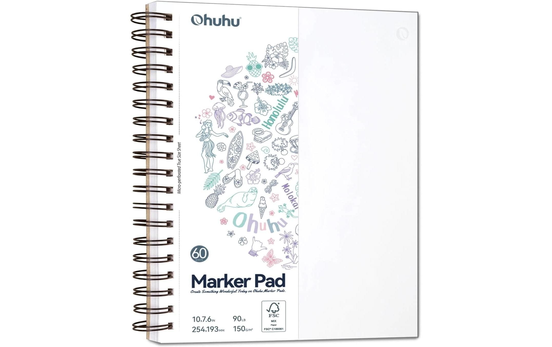 Ohuhu Zeichenblock auslaufsicher - 150 g/m² 25.4 x 19.3 cm