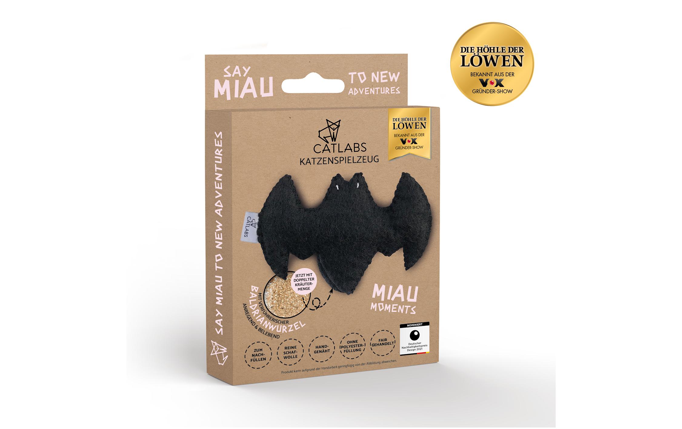 Catlabs Katzen-Spielzeug Flauschige Fledermaus mit Baldrianwurzel Catlabs Katzen-Spielzeug Flauschige Fledermaus mit Baldrianwurzel