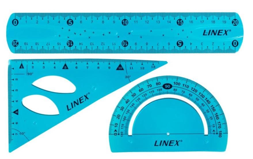 Linex Lineal-Set Super-Flexibel Blau, 20 cm