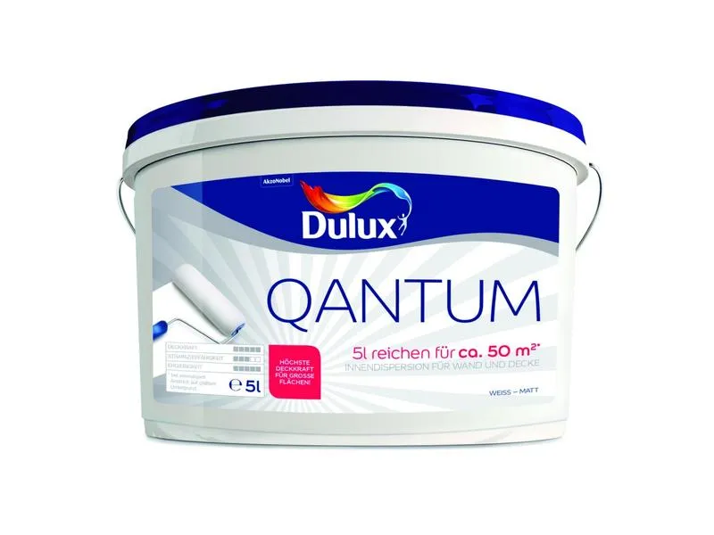 Dulux Wand- und Deckenfarbe Quantum Matt, Reinweiss, 5 L Dulux Wand- und Deckenfarbe Quantum Matt, Reinweiss, 5 L